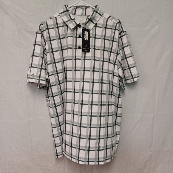 Antigua Other - Antigua Elite Men's Size XL Plaid Short Sleeve Golf Polo Shirt NWT